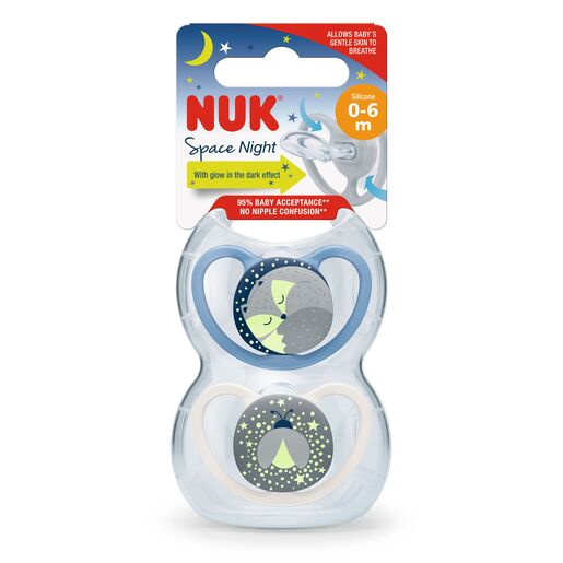 NUK duda silikon space night 0-6 m