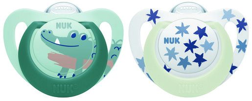 NUK duda silikon star day&amp;night 6-18m 2/1