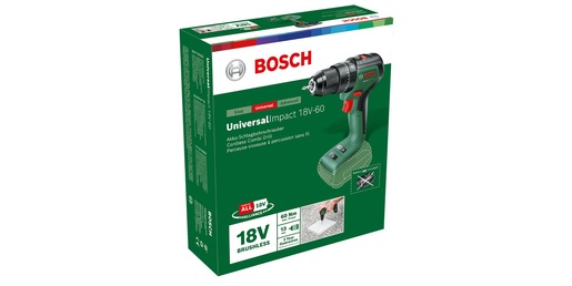 BOSCH Akumulatorska udarna bušilica-izvijač UniversalImpact 18V-60, solo alat