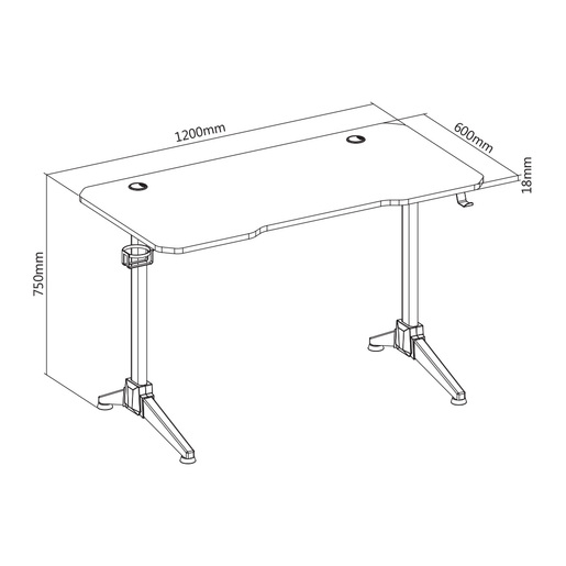 White Shark gaming stol Fire Shadow, crno/crven