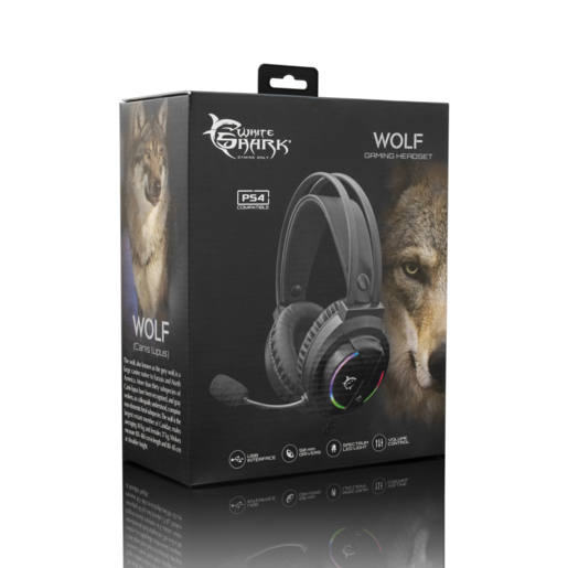 White Shark Wolf GH-2044, gaming slušalice, crne