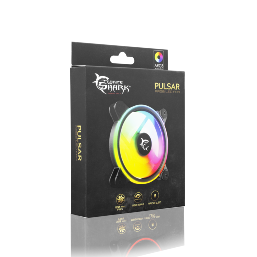 Ventilator za kućište White Shark 1262-04-V Pulsar, ARGB, crni