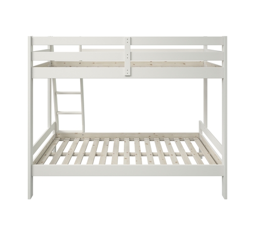 Drveni dječji krevet na kat Nora Family s dvije ladice - bijeli - 90/120x200 cm