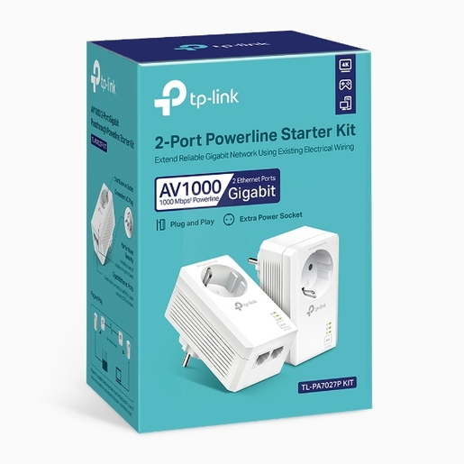 TP-Link TL-PA7027PKIT, AV1000, 1000Mbps, powerline adapter, 2 komada