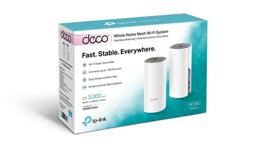 TP-Link Deco E4, AC1200, Dual-Band, 1200Mbps, Mesh Wi-Fi sistem, 2 komada