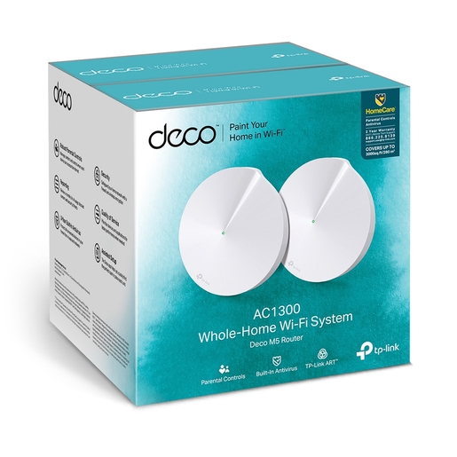 TP-Link Deco M5, AC1300, Dual-Band, 1300Mbps, Mesh Wi-Fi sistem, 2 komada