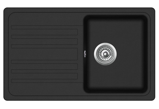 Notus SQ101-W sudoper + Eko slavina, metallic crna, set