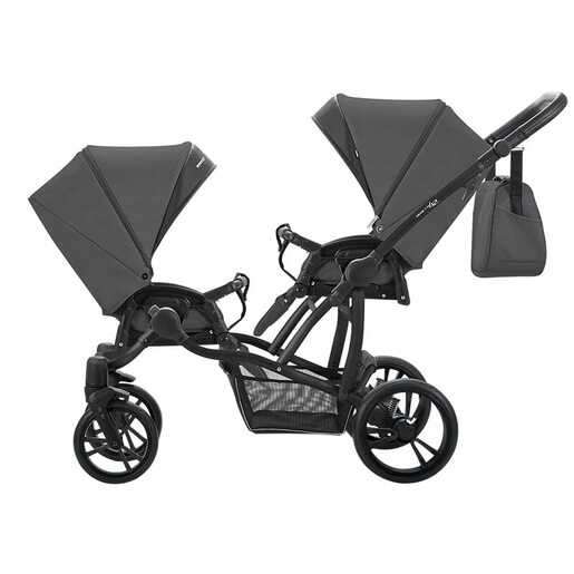 Bebetto dječja kolica za blizance FOR2, boja siva 3u1 B