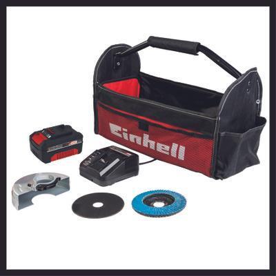 EINHELL akumulatorska brusilica set  TE-AG 18/115 Li Kit (1x4.0 Ah), aku brusilica u setu + KWB OPP tanka rezna ploča 115x1,0 mm (50 kom)