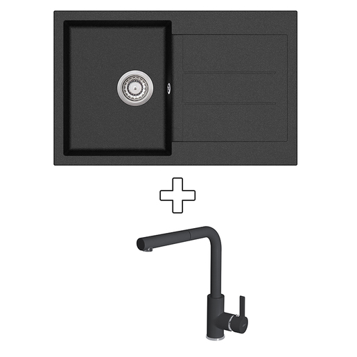 Helika Tesa sudoper SQT101-W + C02 slavina crna