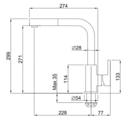 Helika Tesa sudoper SQT101-W + C02 slavina crna