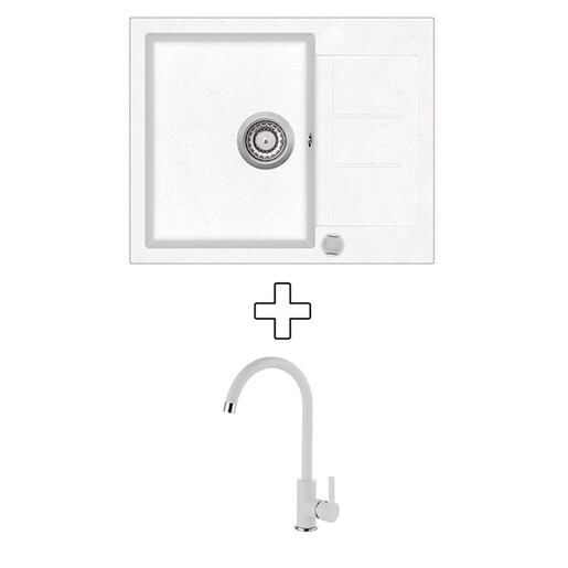 Helika Tesa sudoper SQT102-W + C01 slavina bijela