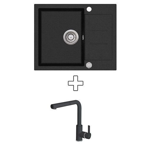 Helika Tesa sudoper SQT102-W + C02 slavina crna