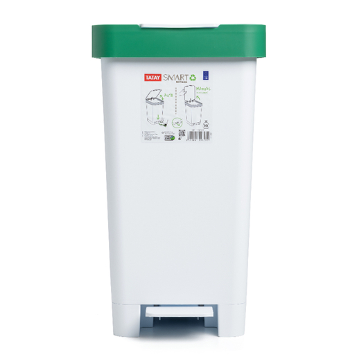 TATAY kanta za smeće 25L na pedalu polipropilen, bijelo-zelena, smart