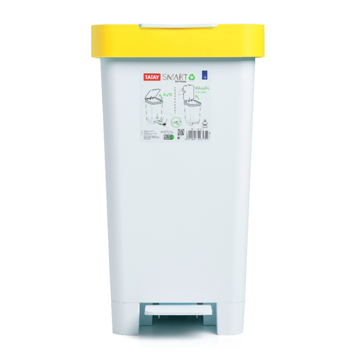 TATAY kanta za smeće 25L na pedalu polipropilen, bijelo-žuta, smart