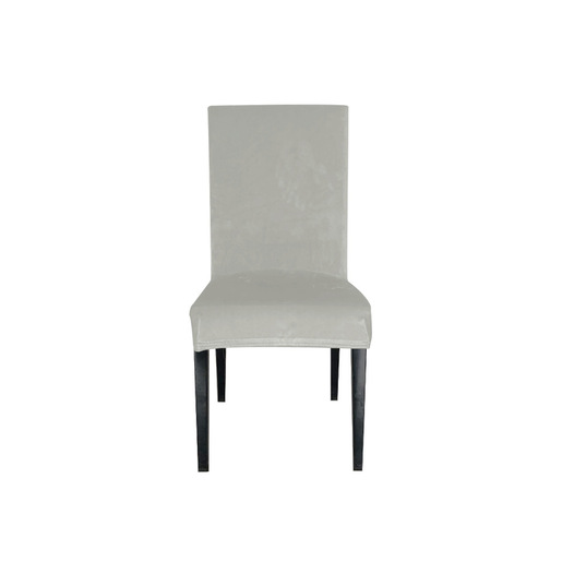 Navlaka za stolicu rastezljiva plišana svijetlo siva