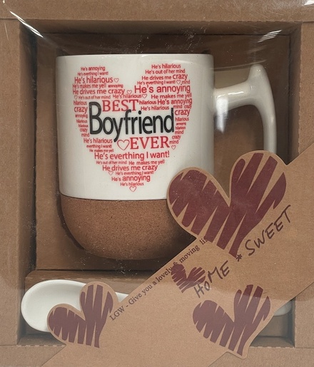 Set porculanska šalica i žličica u poklon pakiranju, BOY