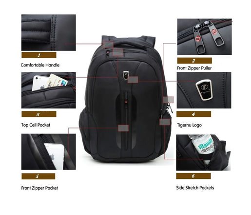 TIGERNU Elara, do 15,6, crna, ruksak