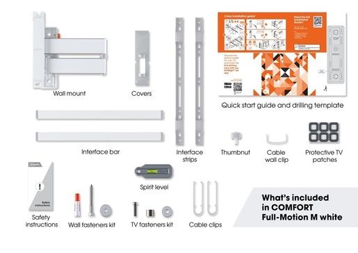 Vogel's zidni nosač, nagibni sa zglobom, TVM3443WH (32-65"/25kg/400x400)