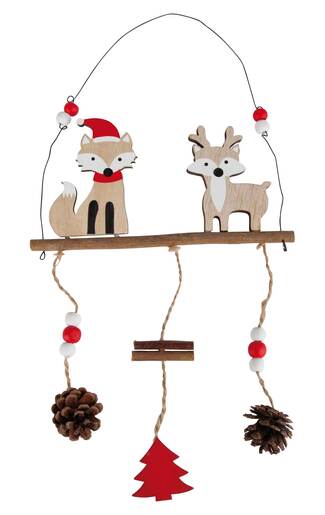 Drvena visilica - lisica i sob 37 x 21 cm