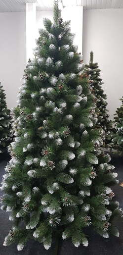 Umjetno božićno drvce - BEATA snježna s češerima - 150 cm