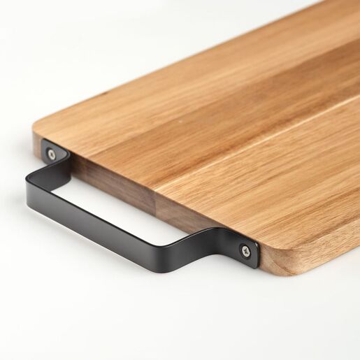 Zeller Daska za rezanje/posluživanje s metalnom drškom, akacija, 28 x 20 x 1,5 cm, 25572