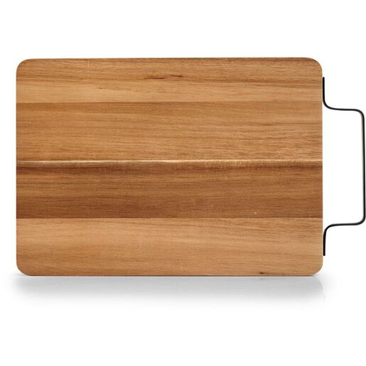 Zeller Daska za rezanje/posluživanje s metalnom drškom, akacija, 28 x 20 x 1,5 cm, 25572