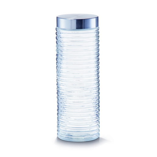 Zeller Doza staklena, “grooved“, 2000 ml, inox poklopac, Ø10,5x29,5 cm, 19773