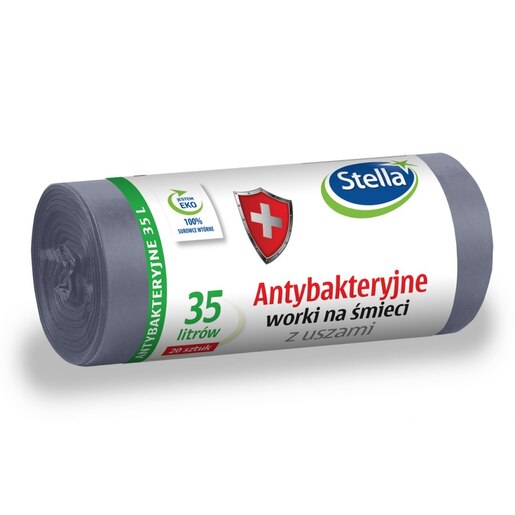 STELLA Vreće za smeće 35L, 20/1 antibakterijske, lako vezanje LDPE
