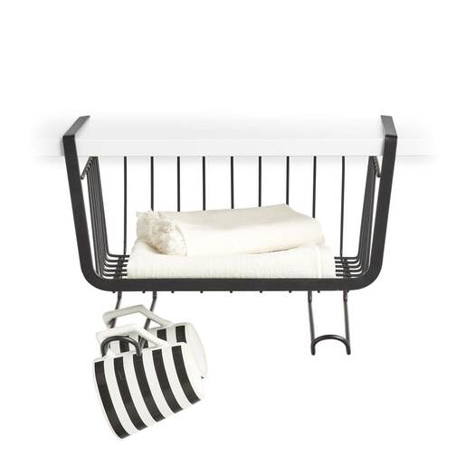 Zeller Košara za ormar, metalna, crna, 31x26x19,3 cm, 27406