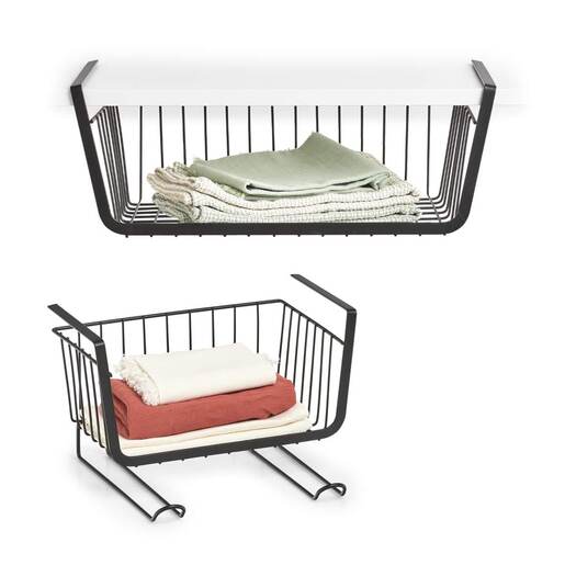 Zeller Košara za ormar, metalna, crna, 31x26x19,3 cm, 27406