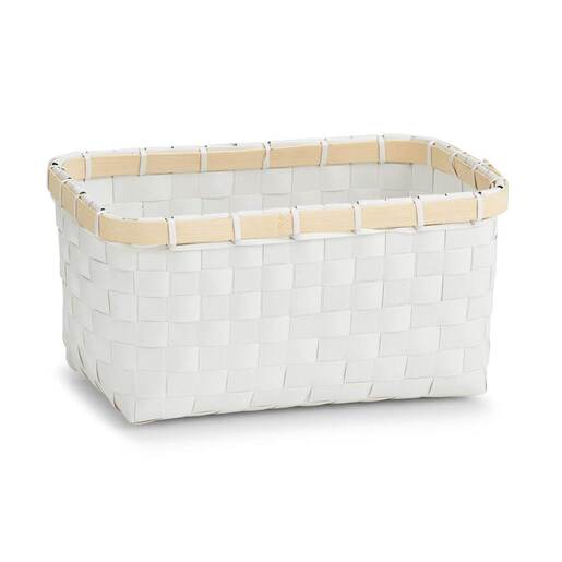 Zeller Košara za odlaganje, plastika/bambus, bijela, 24 x 15 x 12 cm, 14240