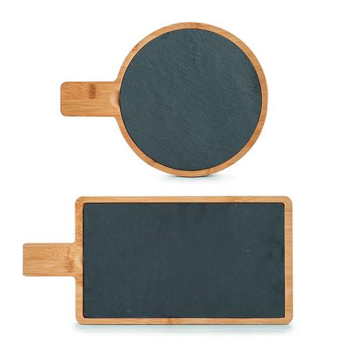 Zeller Daska za rezanje/posluživanje s drškom, bambus/škriljevac, 29,5 x 22 x 1,5 cm, 24509