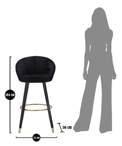 MAURO FERRETTI barska stolica Prague nero 55x56x104 cm