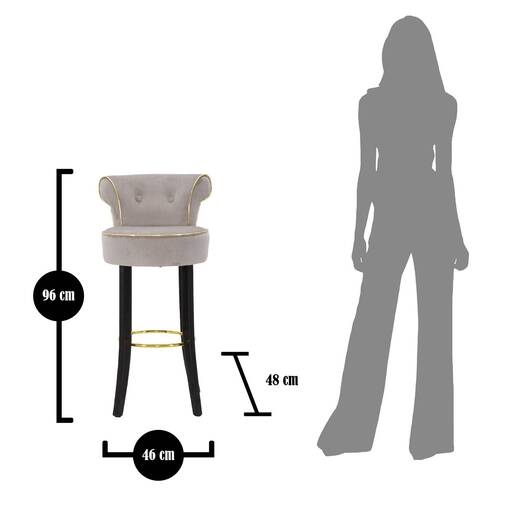 MAURO FERRETTI barska stolica Luxy siva 46x48x96 cm