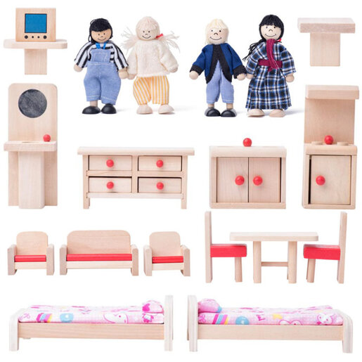 Drvena kućica za lutke na 3 kata