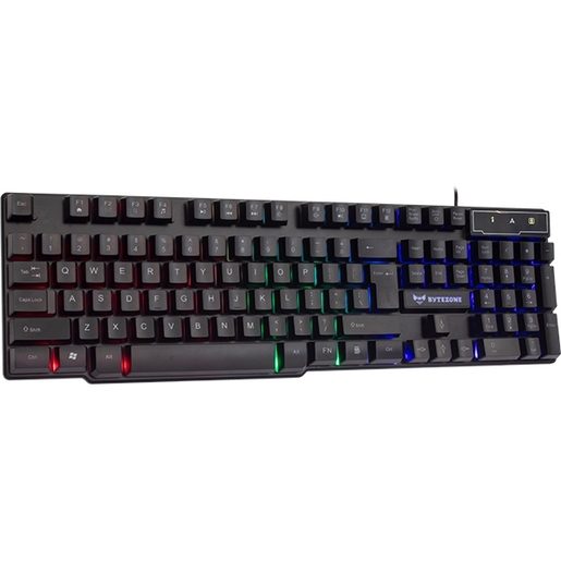 Bytezone BZ-X4EU gaming set, membranska gaming tipkovnica + žičani gaming miš + slušalice + podloga, crni