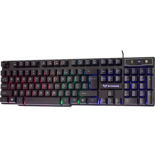 Bytezone BZ-X4EU gaming set, membranska gaming tipkovnica + žičani gaming miš + slušalice + podloga, crni