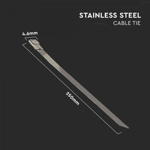 V-TAC vezice od nehrđajućeg čelika 4.6 x 250 mm 100 kom