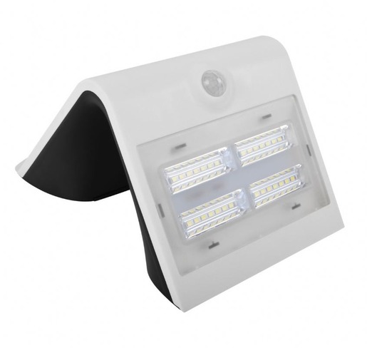 V-TAC 3W LED solarna zidna lampa sa senzorom 4000K + 3000K bijelo / crno kućište