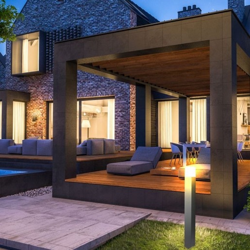 V-TAC podna lampa GU10 četvrtasta IP54, crna