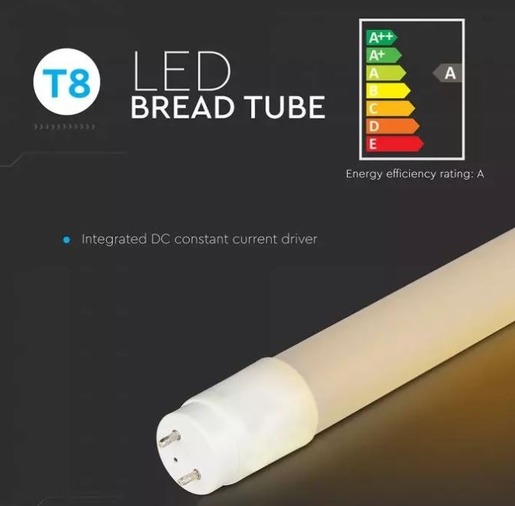 V-TAC LED T8 18W cijev za pekarske proizvode, 120 cm