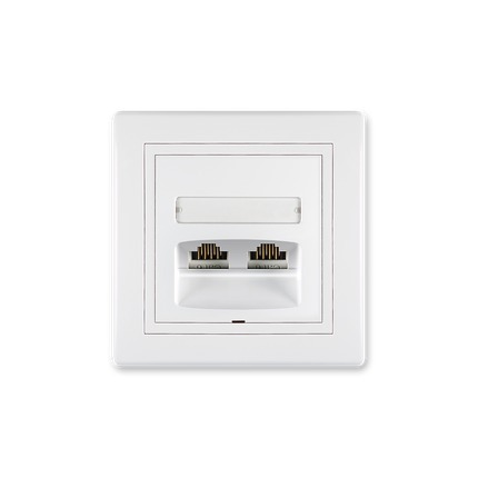 ALING CONEL komunikacijska dupla priključnica sa Keystone modulima 2xRJ45 8/8 Cat6 UTP