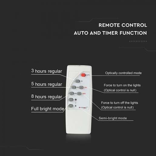 V-TAC 20W LED solarni reflektor s daljinskim upavljačem 6000K