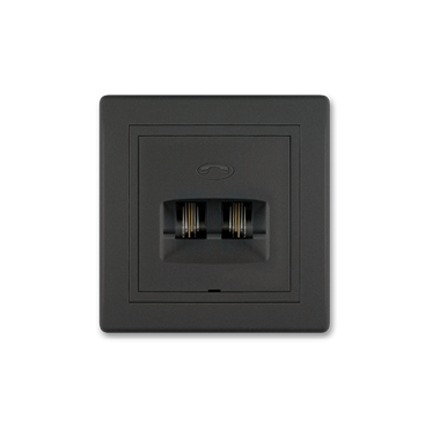 ALING CONEL dupla telefonska priključnica 2xRJ12 6/4 s dvije odvojene linije crna