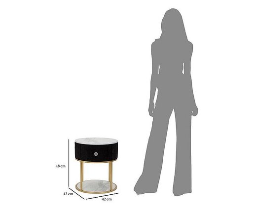 MAURO FERRETTI noćni ormarić Montpellier crni 42x48 cm