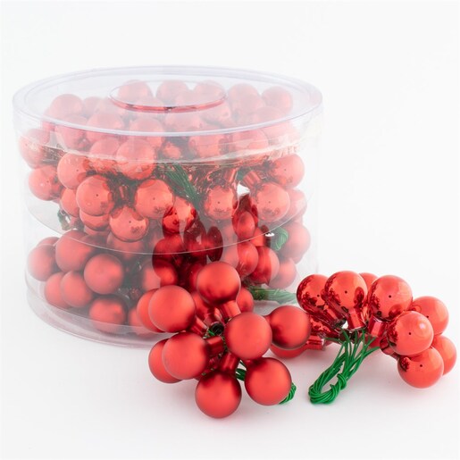 Staklene kuglice na žici 2 cm/144kom - Crvena