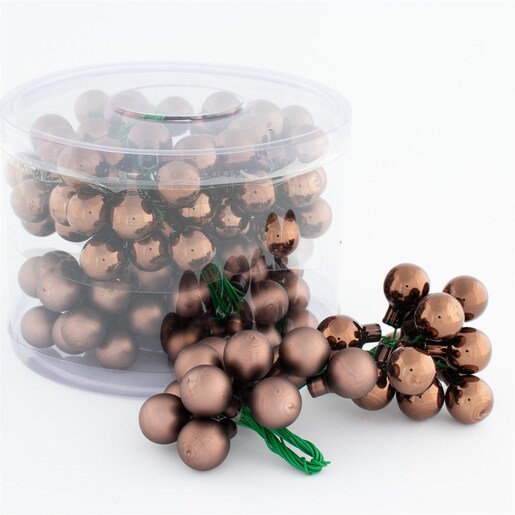 Staklene kuglice na žici 2 cm/144kom - Smeđa