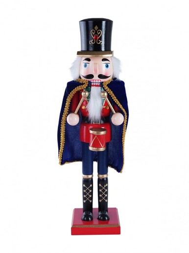 Orašar drveni 38 cm s plavim plaštom, 93423-C