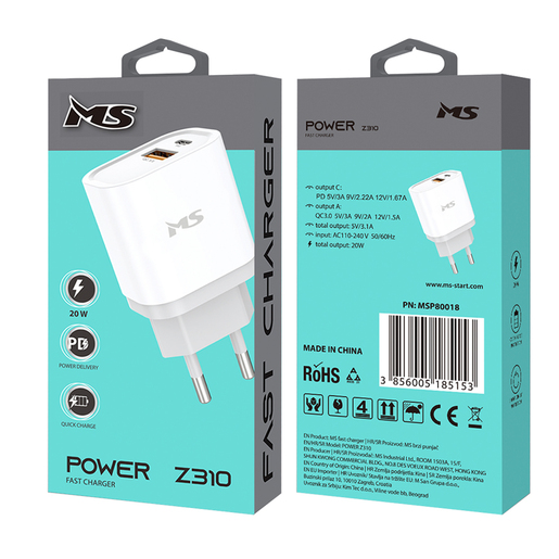 ZIDNI PUNJAČ MS POWER Z310 20W